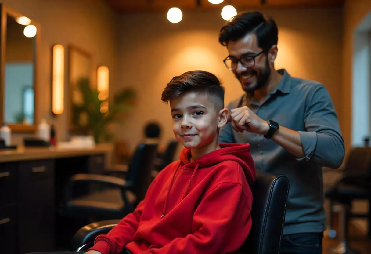 Teen following haircut schedule Becker MN with trendy 2025 style at JC Clips